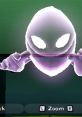 Ghost character from Luigi's Mansion Arcade, featuring a spooky design and glowing eyes in a dark background.