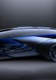 Futuristic sleek blue car design showcasing innovative curves and advanced aerodynamics. Perfect for automotive enthusiasts.