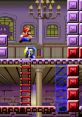 Mario jumps over an enemy in a vibrant level from Mario vs. Donkey Kong on Game Boy Advance, featuring classic gameplay elements.