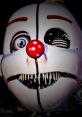 Eerie clown animatronic with a sinister grin and mechanical features, perfect for a jumpscare in horror games.