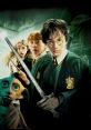 Harry Potter, Ron, Hermione, and Dobby in "Harry Potter and the Chamber of Secrets," holding the sword of Gryffindor.