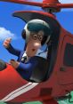 Postman Pat flying a red helicopter, giving a thumbs up, showcasing his adventurous delivery spirit.