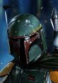 Close-up of Boba Fett’s iconic helmet, showcasing battle wear and intricate details of the legendary bounty hunter's armor.