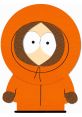 Kenny McCormick from South Park wearing his iconic orange parka, known for his humor and mysterious persona.