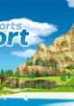 Lush island scenery from Wii Sports Resort featuring mountains and a serene beach with sailboats and palm trees.