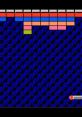 Colorful brick layout in Arkanoid-style game for NES, showcasing classic gameplay mechanics in a vibrant setting.