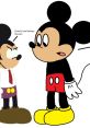 Mickey Mouse and a South Park character engage in a humorous conversation, highlighting their unique designs and expressions.