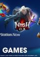 Promotional artwork featuring popular games like Nioh and Streets of Rage 4, showcasing PlayStation Now offerings.