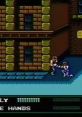 Gameplay scene from Double Dragon III: The Sacred Stones on NES, featuring intense street fighting action.