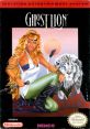 Cover art for "Ghost Lion" on NES, featuring a warrior and a lion, showcasing its fantasy adventure theme.