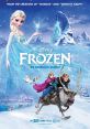 Elsa, Anna, Olaf, and Sven in a snowy scene from Disney's Frozen. Adventure awaits in theaters soon!