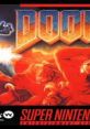 Cover art of "Doom" for SNES, showcasing intense action and retro video game aesthetics. Iconic for its gameplay effects.