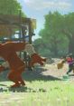 Encounter in The Legend of Zelda: Breath of the Wild featuring enemy characters engaging in a dynamic action scene.