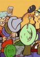 Rolf and Ed wield quirky kitchen utensils in "Ed, Edd n Eddy: The Mis-Edventures" on PlayStation 2. Fun cartoon chaos!