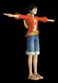 Monkey D. Luffy character model from "One Piece," featuring iconic straw hat and adventurous outfit. PlayStation 3 style.