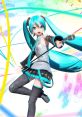 Hatsune Miku performing with a microphone, vibrant colors, from Project Diva Future Tone DX on PlayStation 4.