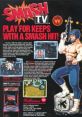 Smash T.V. arcade game poster highlighting gameplay, features, and retro graphics from the iconic 1990s title.