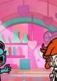 Penny from WarioWare Gold interacts in a colorful lab setting, showcasing character designs and voices in 3DS gameplay.