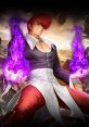 Iori Yagami unleashes purple flames, showcasing his powerful style in The King of Fighters: All Star - Voices (Mobile).