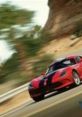 Speeding red sports car on a winding road in Forza Horizon, highlighting the thrilling racing experience for Xbox 360.