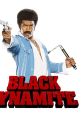 Black Dynamite poses with a gun and nunchaku, showcasing retro style and 1970s action film vibes.