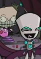 Gir and Pig interact in the spaceship, showcasing the humor and whimsy of "Invader Zim 2." Fun character dynamics!