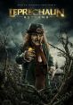 Leprechaun Returns poster featuring a menacing leprechaun holding a gold coin in a dark, overgrown setting.