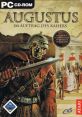 Cover art for "Augustus: Im Auftrag des Kaisers," featuring a Roman soldier with sword in a historical setting.