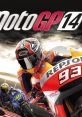 Action-packed MotoGP 14 cover showcasing top motorcycle racers battling on the track with vibrant bike graphics.