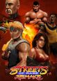 Iconic characters from Streets of Rage Remake surround a fiery background, showcasing action-packed gameplay and retro style.