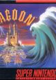 Cover art for the Super Nintendo game "Lagoon," featuring a castle and a wave, embodying classic fantasy adventure themes.