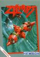 Cover art of Zylabs video game featuring vibrant red spaceship designs and an abstract green background.