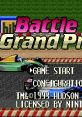 Battle Grand Prix title screen showing racing cars, configuration options, and classic Nintendo branding from 1993.