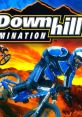 Action-packed scene from Downhill Domination, featuring bikers racing on rugged terrain against a vibrant sunset backdrop.