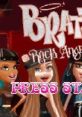 Bratz: Rock Angelz game screen featuring characters and "Press Start" prompt for an engaging gaming experience.