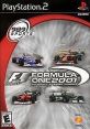 Cover for Formula One 2001 video game on PlayStation 2 featuring prominent F1 racing cars and official branding.