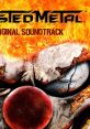 Twisted Metal Original Soundtrack cover art featuring a menacing clown face amidst fiery background elements.