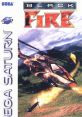 Black Fire game cover featuring a helicopter in action, showcasing intense combat and dynamic visuals on Sega Saturn.