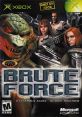 Cover art for BRUTE FORCE on Xbox featuring diverse characters and weapons. Dive into deadly teamwork in this epic game!