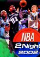 Cover art for ESPN NBA 2Night 2002 featuring iconic basketball players and vibrant graphics showcasing the game's energy.