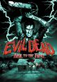 Evil Dead: Hail to the King game cover featuring Ash with a chainsaw, set against a haunted cabin and eerie lightning.