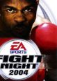 Dynamic cover art for EA Sports Fight Night 2004 showcasing intense boxing action and a fierce competitor.