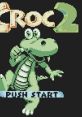 Croc 2 GBC title screen featuring a green crocodile character with "Push Start" prompt in pixel art style.