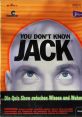 Cover art for "You Don't Know Jack" 2005 video game featuring a bald head and intense blue eyes, vibrant quiz show theme.