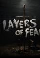 Layers of Fear digital logo with an easel and paint splatters in a dark, atmospheric setting, perfect for horror game fans.