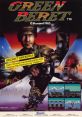 Green Beret Rush'n Attack game cover featuring soldiers, action scenes, and mission details from the classic 1985 video game.