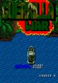 Title screen of Guerrilla War (SNK) featuring a boat on water, jungle backdrop, and vibrant graphics from 1987 arcade game.