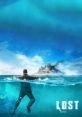 A person swims through vibrant waters towards a mysterious island, inspired by "Lost in Blue" video game adventure.