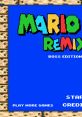 Colorful title screen of "Mario Remix: Boss Edition," featuring gameplay options and classic retro design elements.