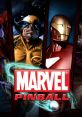 Iconic characters from Marvel Pinball Original, including Spider-Man, Wolverine, and Iron Man, featured in an action-packed design.